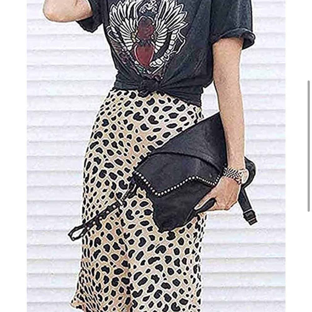 Cheetah print midi skirt